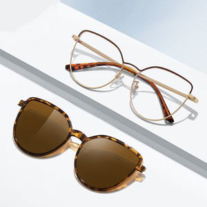 Switchable Polarized Round TR90 Metal Frames